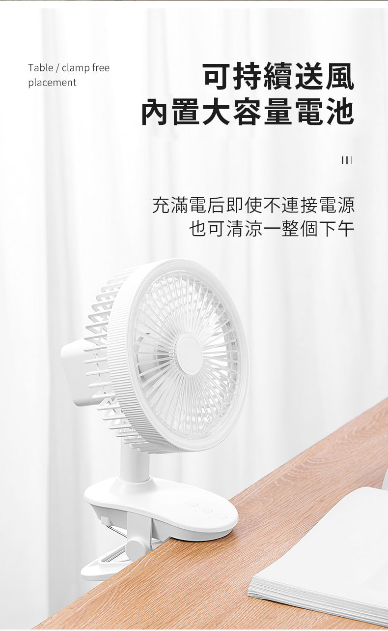 台夾兩用夜燈小風扇 靜音隨身夾扇小風扇 RFY-021