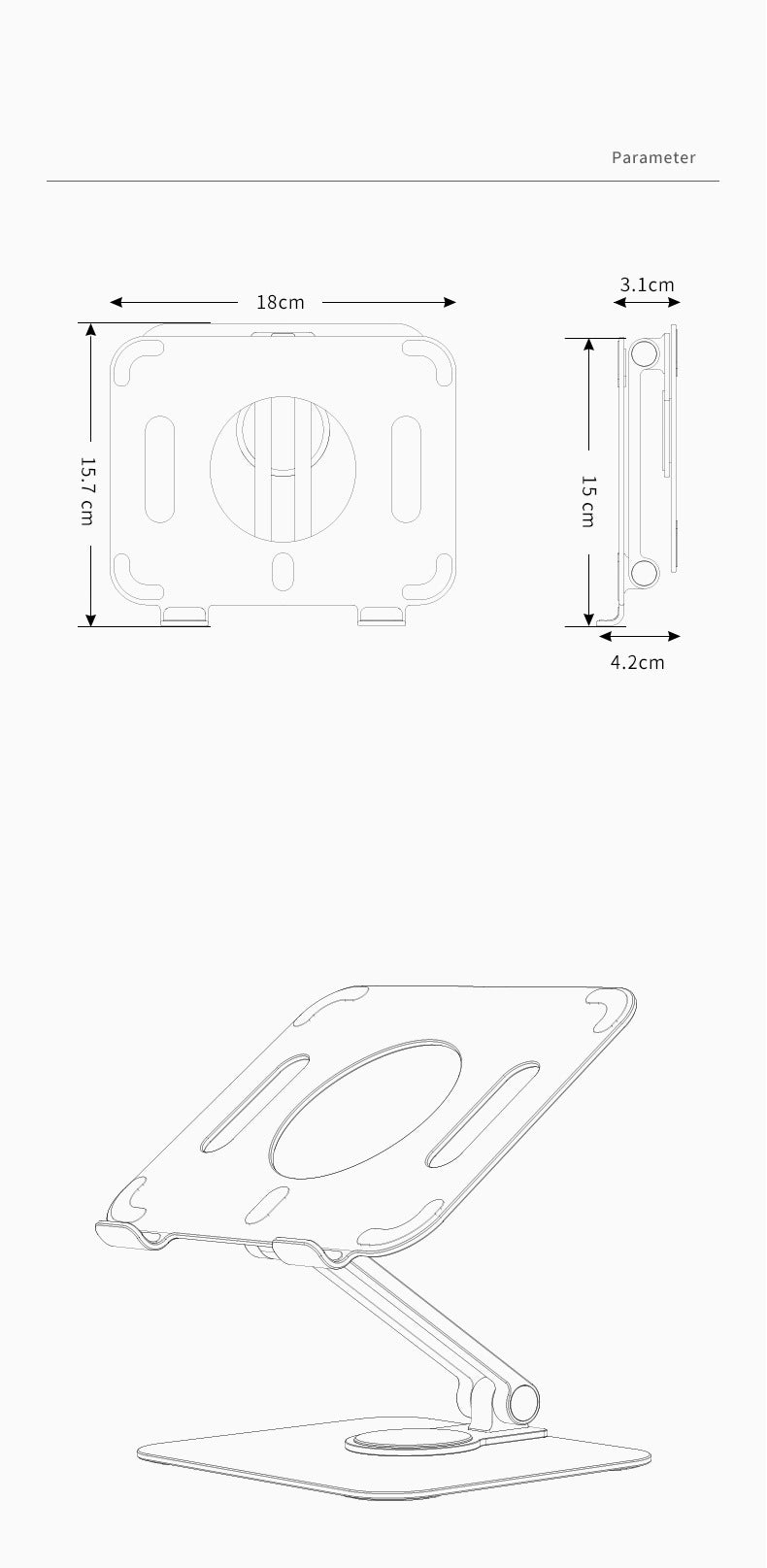 Boneruy 360°自由旋轉 平板專用支架 L4mini