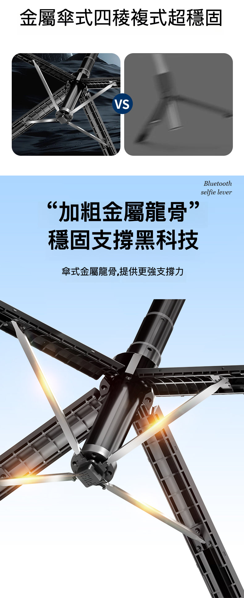 📸 C12 直播四腳支架自拍桿 — 智慧拍攝的全能夥伴！