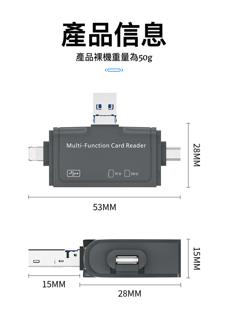 手機/電腦通用 USB3.0 七合一讀卡器 - 解決您的數據傳輸困擾