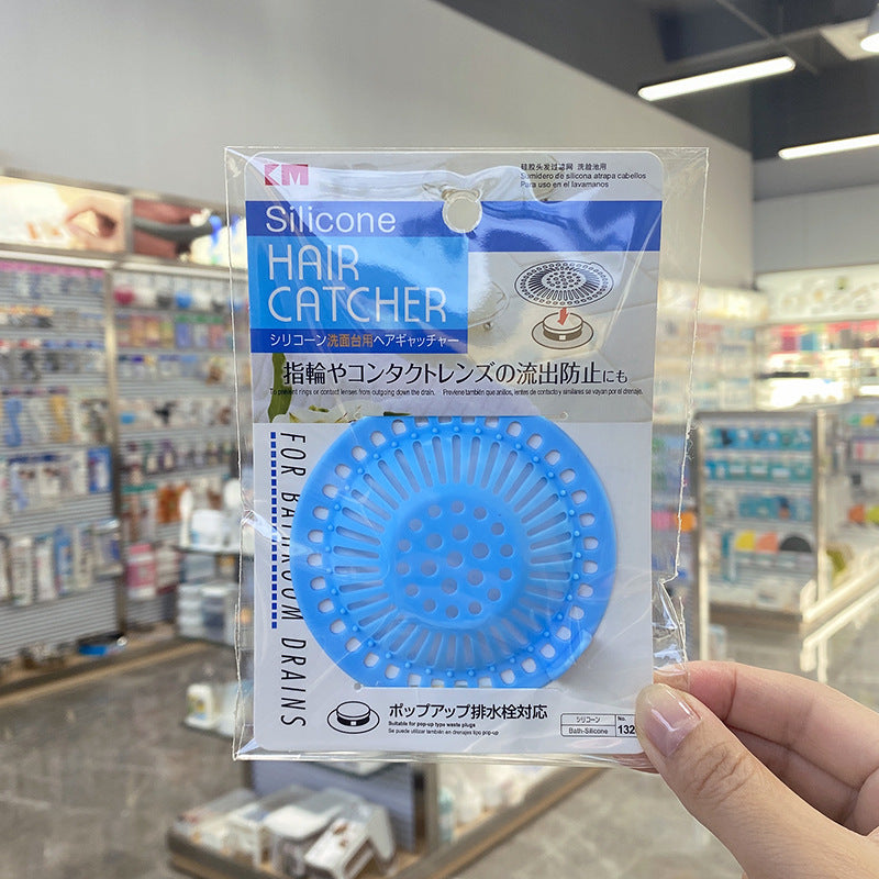KM 1321 矽膠頭髮髮過濾網 12CM｜排水系統保護顏色隨機