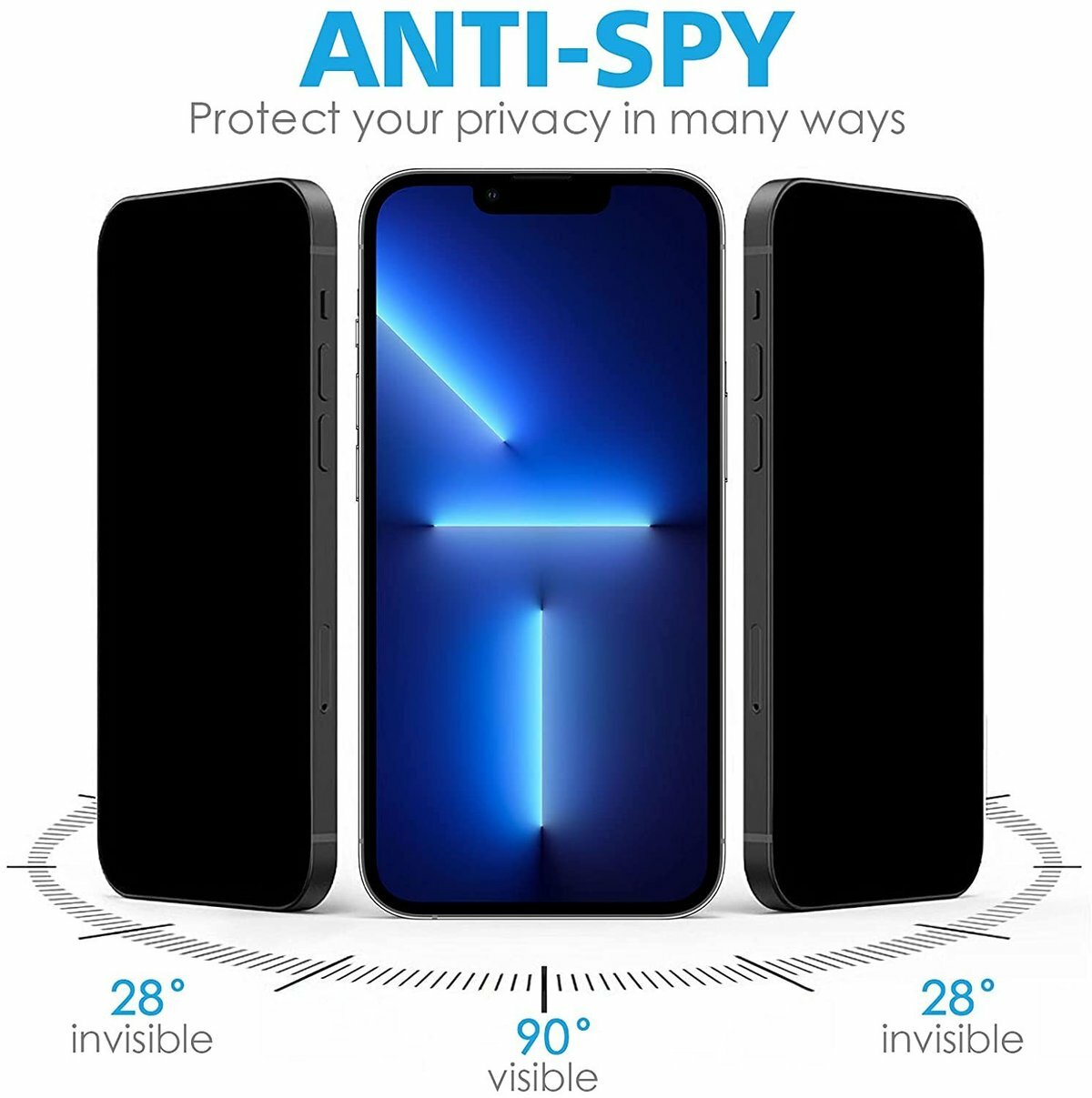 ALOFT (3片裝) iPhone 13 Pro 6.1吋 保護貼防偷窺全屏 + 2個後鏡頭保護蓋Glass 9H鋼化玻璃手機手提電話螢幕保護貼